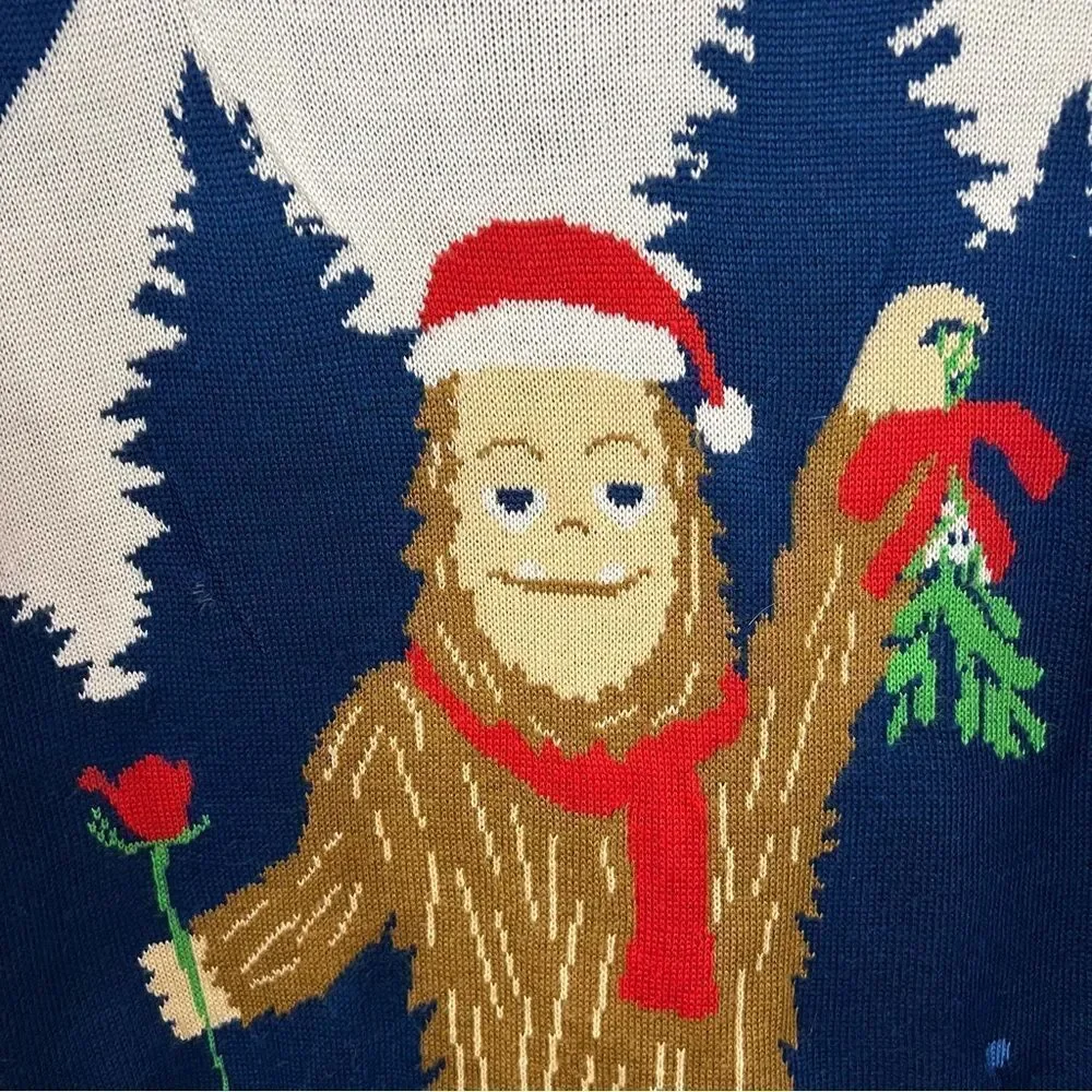 Tipsy Elves Sasquatch Mistletoe Ugly Christmas Sweater -- L - Picture 5 of 10